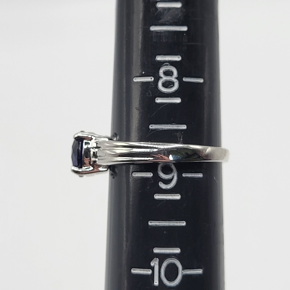 NWOT Kay Jewelers Lab Blue Sapphire Solitare Thick 925 Sterling Silver Band - Picture 3 of 6